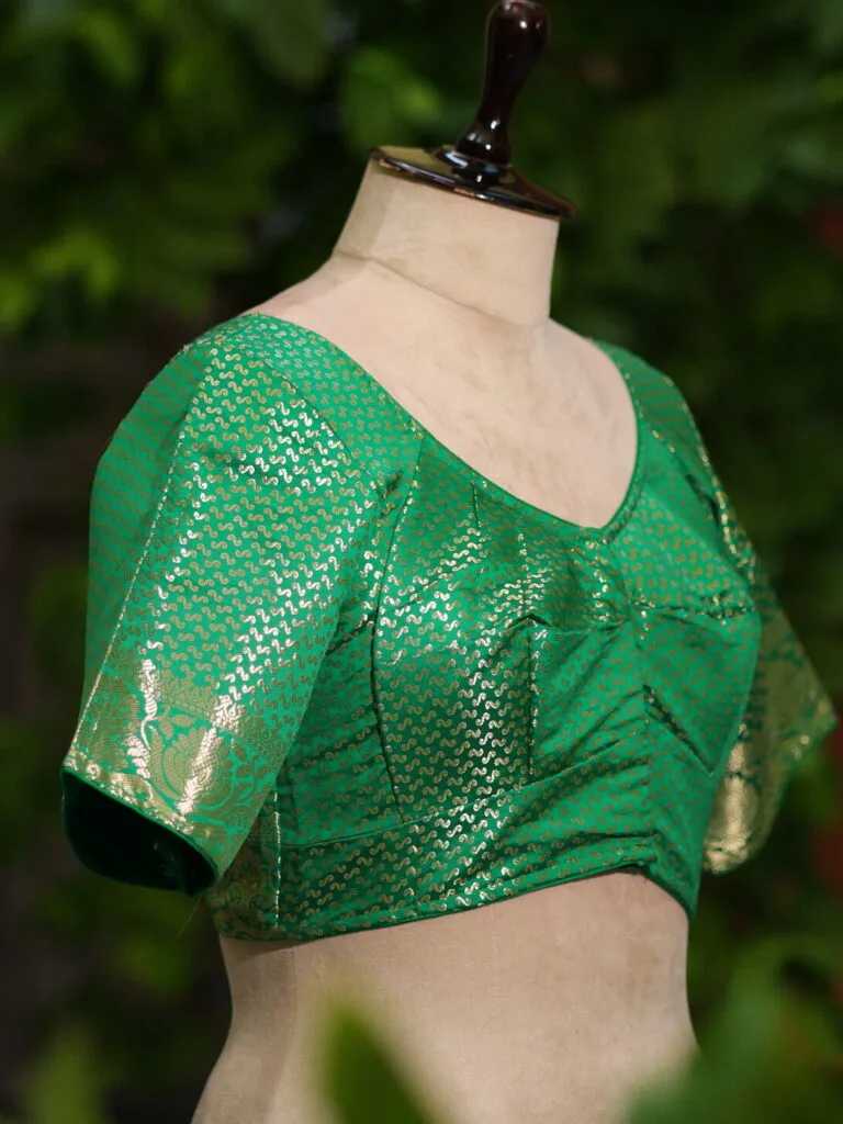 Rupashree N/P – Blouse in Green, side view | Tilattama