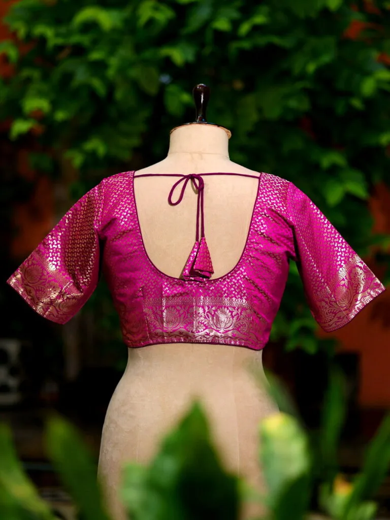 Rupashree N/P – Blouse in Purple, back view | Tilattama