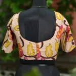 Saby Pen Kalamkari – Blouse in Off white, back view | Tilattama