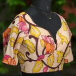 Saby Pen Kalamkari – Blouse in Off white, side view | Tilattama