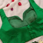 Sabyasachi Cut – Blouse in Green, back view | Tilattama