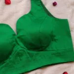 Sabyasachi Cut – Blouse in Green, side view | Tilattama