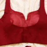Sabyasachi Cut – Blouse in Maroon, back view | Tilattama