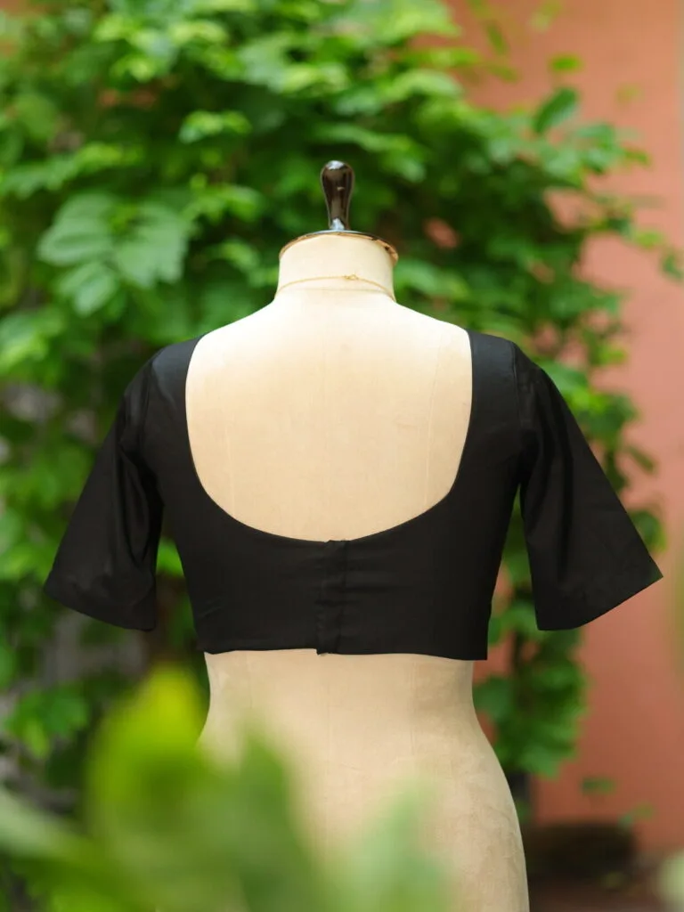Sabyasachi G/S – Blouse in Black, back view | Tilattama