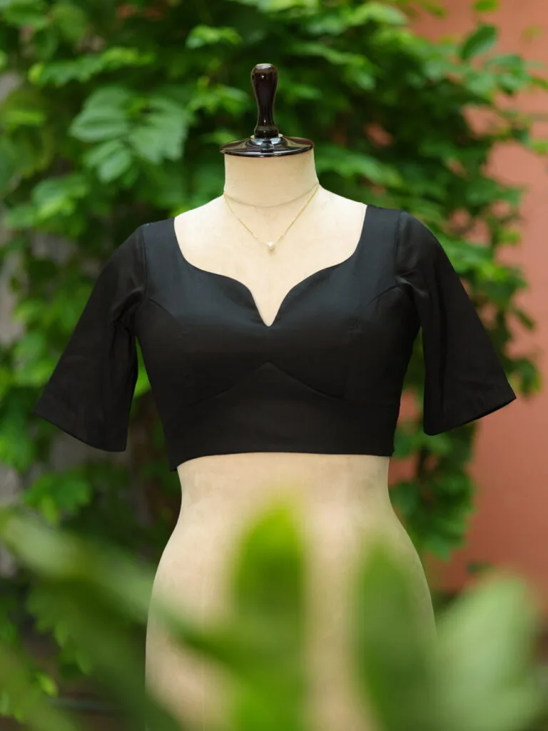 Sabyasachi G/S – Blouse in Black, front view | Tilattama