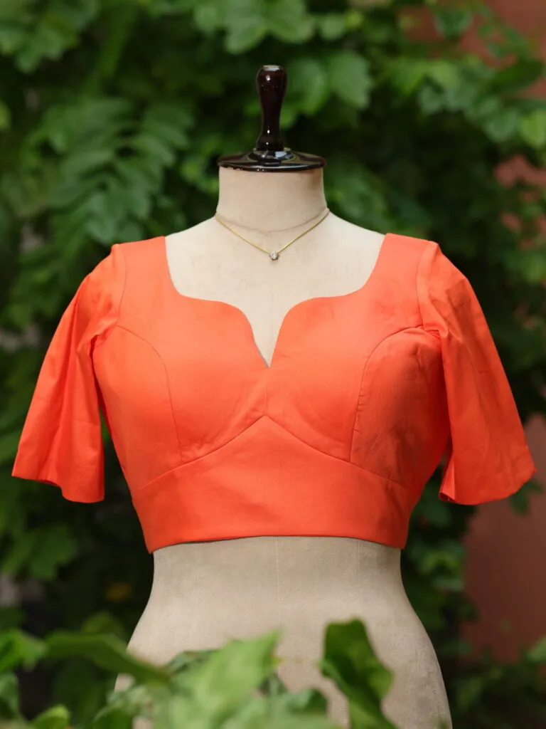 Sabyasachi G/S – Blouse in Dard peach, front view | Tilattama