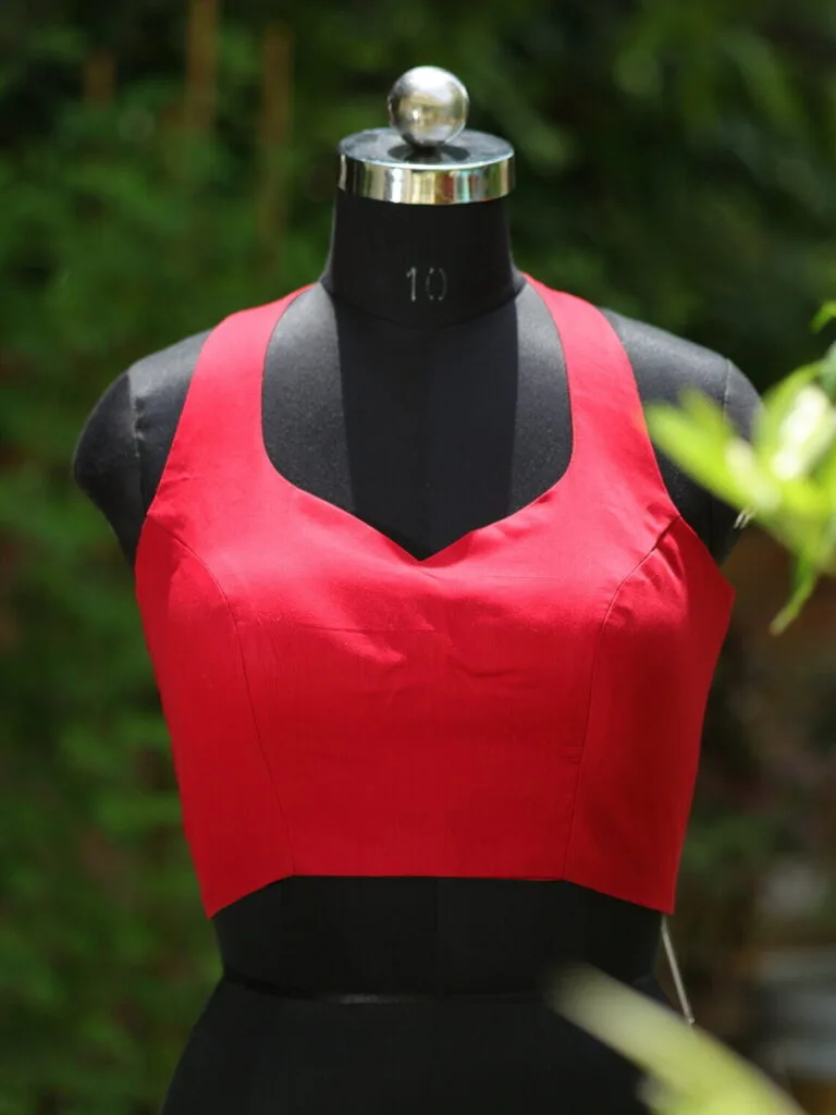 Solid Halter Neck - red