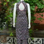 Sanganari Halter Co Ord Set – Kurti in Black, back view | Tilattama