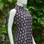 Sanganari Halter Co Ord Set – Kurti in Black, side view | Tilattama