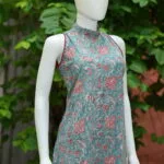 Sanganari Halter Co Ord Set – Kurti in Mint Green, side view | Tilattama