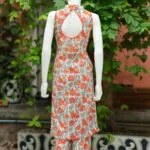 Sanganari Halter Co Ord Set – Kurti in Orange, back view | Tilattama