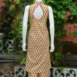 Sanganari Halter Co Ord Set – Kurti in Pale yellow, back view | Tilattama