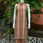 Sanganari Halter Co Ord Set – Kurti in Yellow, front view | Tilattama