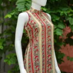 Sanganari Halter Co Ord Set – Kurti in Yellow, side view | Tilattama