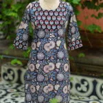 Sangenari Semi Anarkali – Kurti in Black, front view | Tilattama