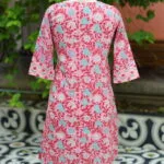 Sangenari Semi Anarkali – Kurti in Rani, back view | Tilattama