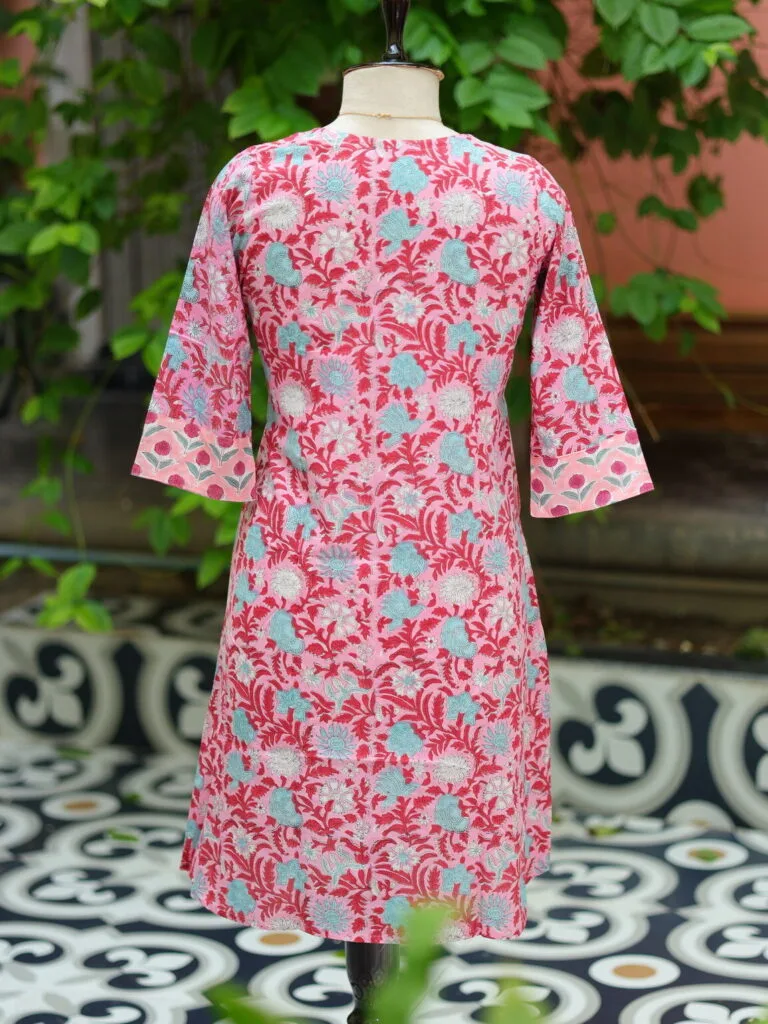 Sangenari Semi Anarkali – Kurti in Rani, back view | Tilattama