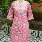 Sangenari Semi Anarkali – Kurti in Rani, front view | Tilattama