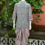 Sangeneri Dhoti co-ord Set – Kurti in Mint Green, back view | Tilattama