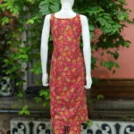 Sangeneri kurti Set – Kurti in Red, back view | Tilattama