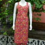 Sangeneri kurti Set – Kurti in Red, front view | Tilattama
