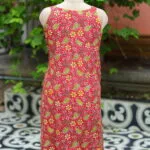 Sangeneri Noodles Strap Kurti – Kurti in Red, back view | Tilattama