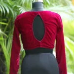 Solid Velvet F/S – Blouse in Magenta, back view | Tilattama