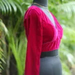 Solid Velvet F/S – Blouse in Magenta, side view | Tilattama