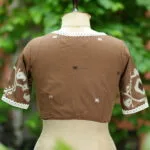 Tilattama Jamdani – Blouse in Brown, back view | Tilattama