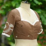Tilattama Jamdani – Blouse in Brown, side view | Tilattama