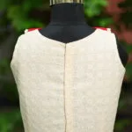 Usha – Blouse in Off white, back view | Tilattama