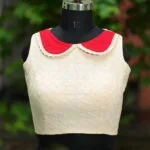 Usha – Blouse in Off white, front view | Tilattama