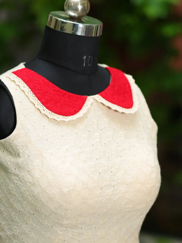 Usha – Blouse in Off white, side view | Tilattama