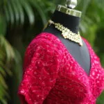 Velvet Saby Sequence G/S – Blouse in Rani, side view | Tilattama