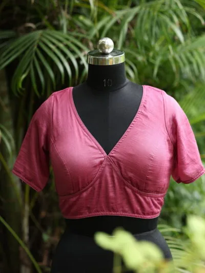 Vichitra Celeb G/S – Blouse in Fushia Pink, front view | Tilattama