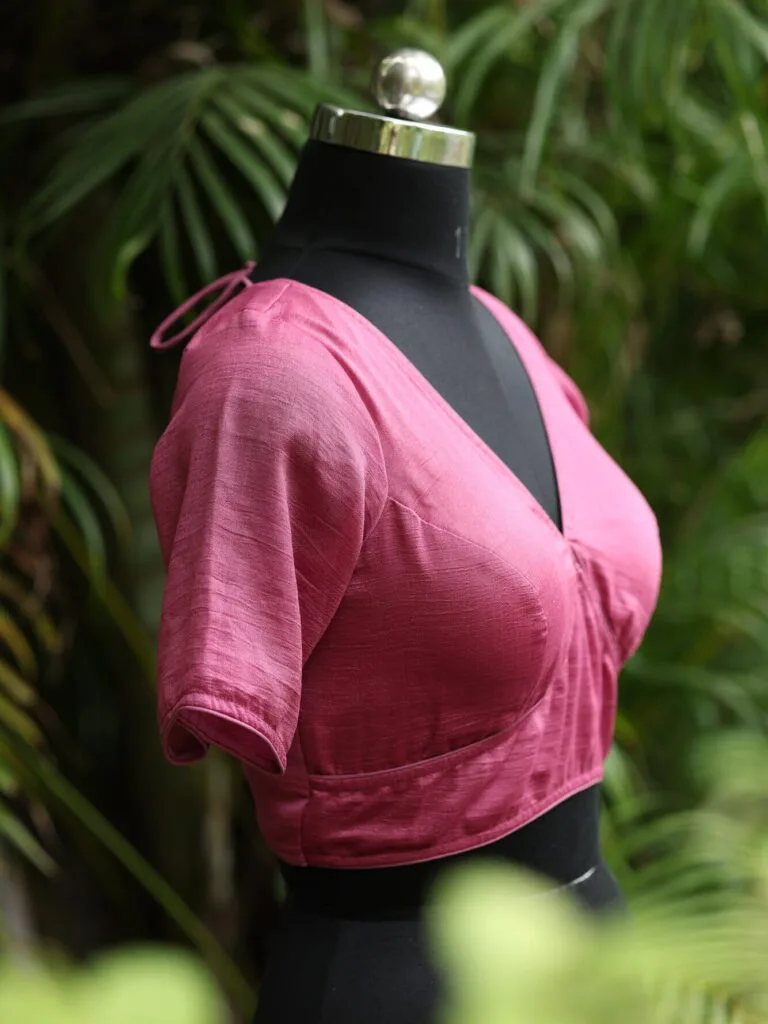 Vichitra Celeb G/S – Blouse in Fushia Pink, side view | Tilattama