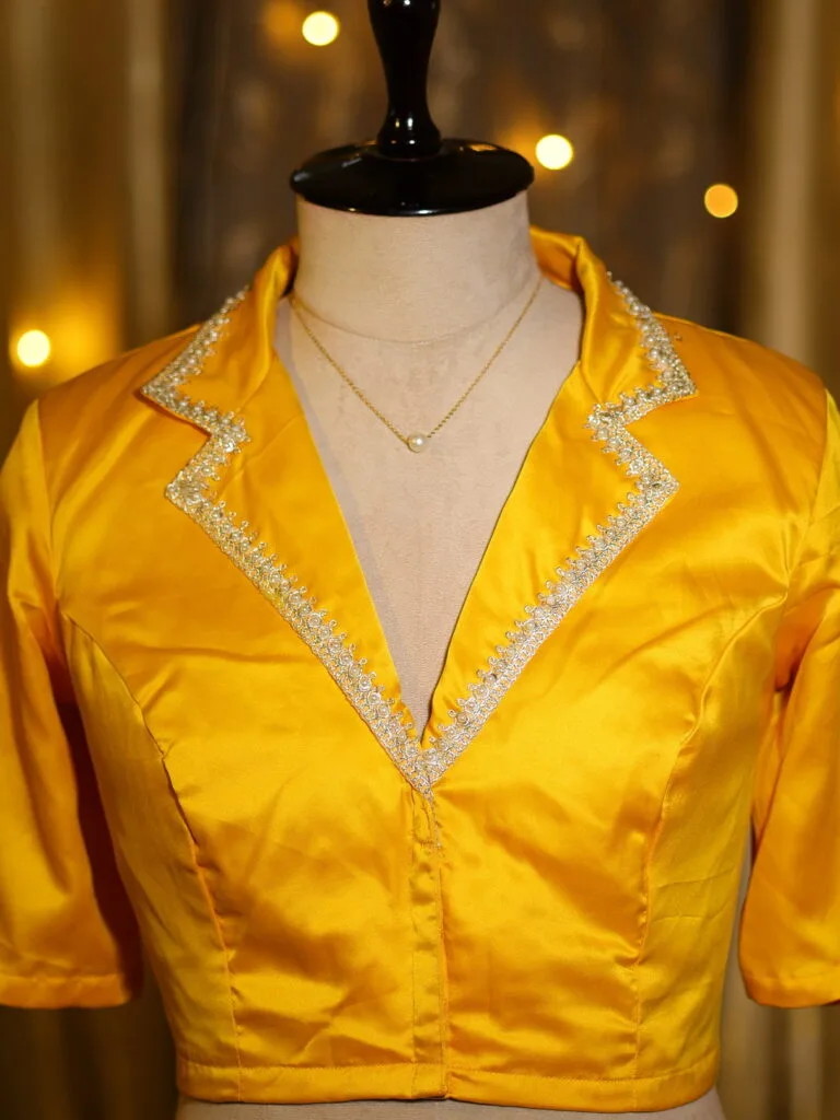 Aabroo – Blouse in Mango yellow | Tilattama