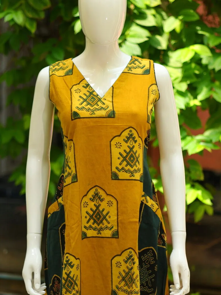 Ajrakh Aarzoo – Kurti in Mustard | Tilattama