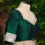 Badsahi Bichitra – Blouse in Bottle Green, side view | Tilattama