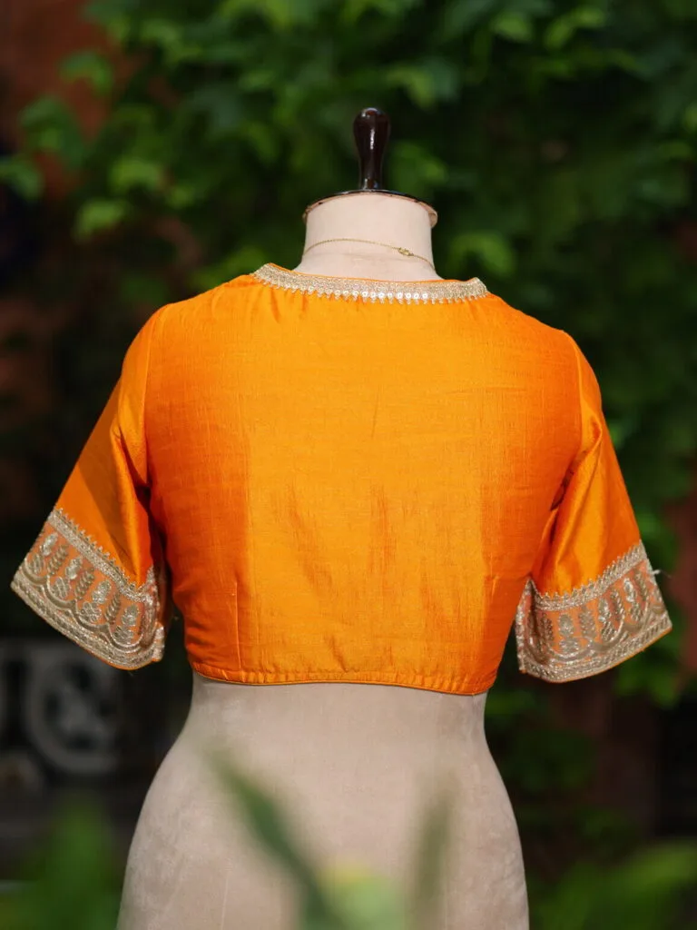 Badsahi Bichitra – Blouse in Golden Yellow, back view | Tilattama