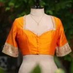 Badsahi Bichitra – Blouse in Golden Yellow, front view | Tilattama
