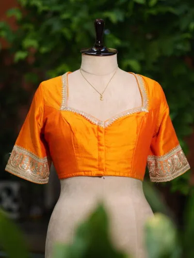 Badsahi Bichitra – Blouse in Golden Yellow, front view | Tilattama