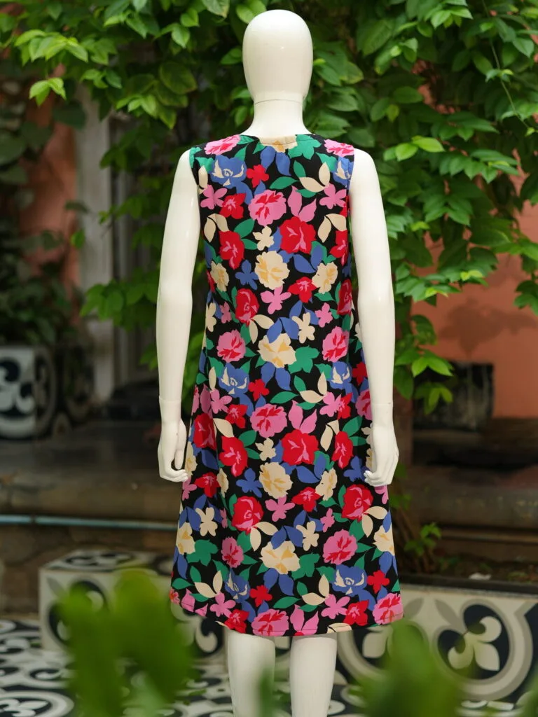 Blooming One Piece – Kurti in Black, back view | Tilattama