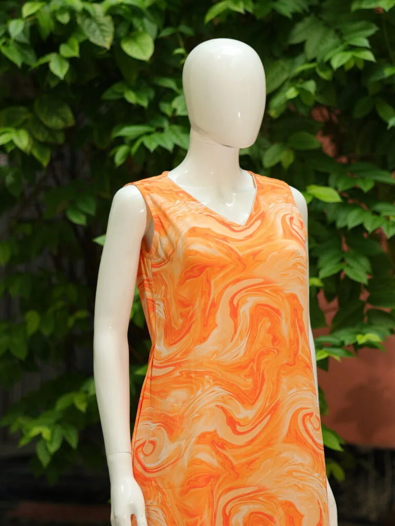 Blooming One Piece – Kurti in Orange, side view | Tilattama