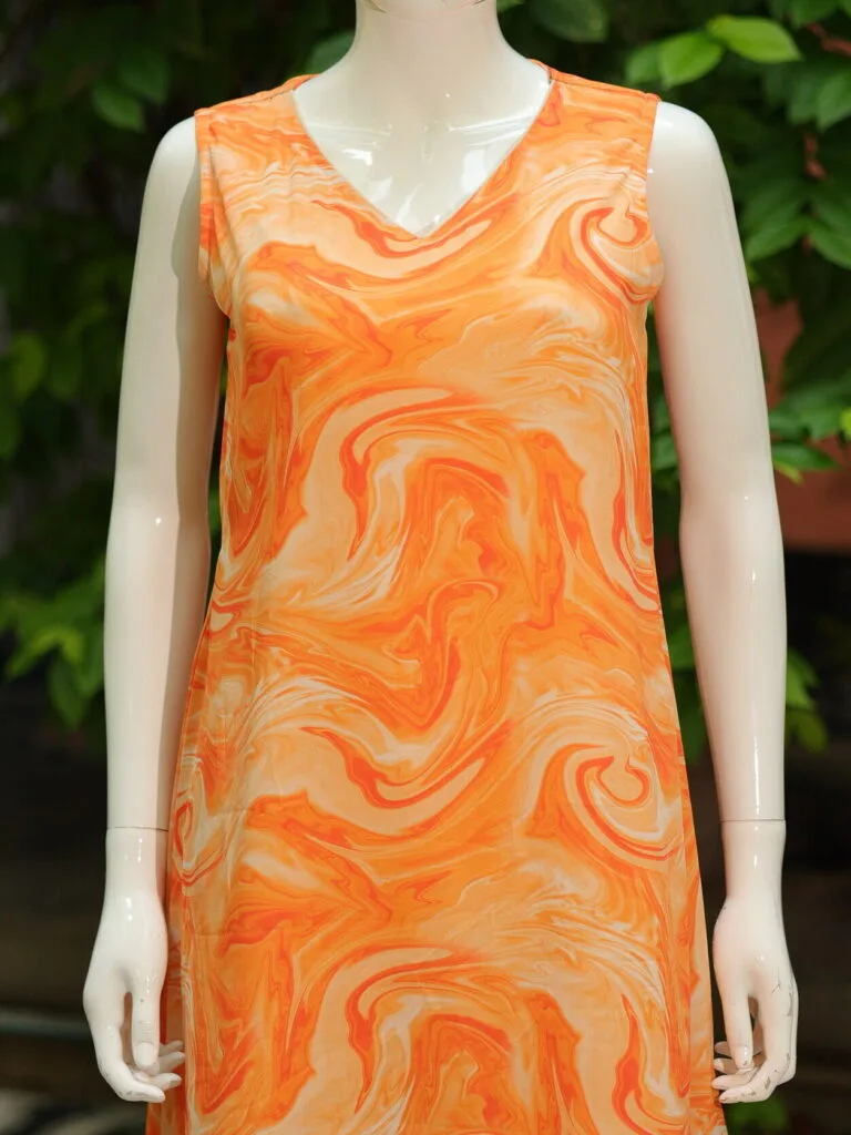 Blooming One Piece – Kurti in Orange | Tilattama
