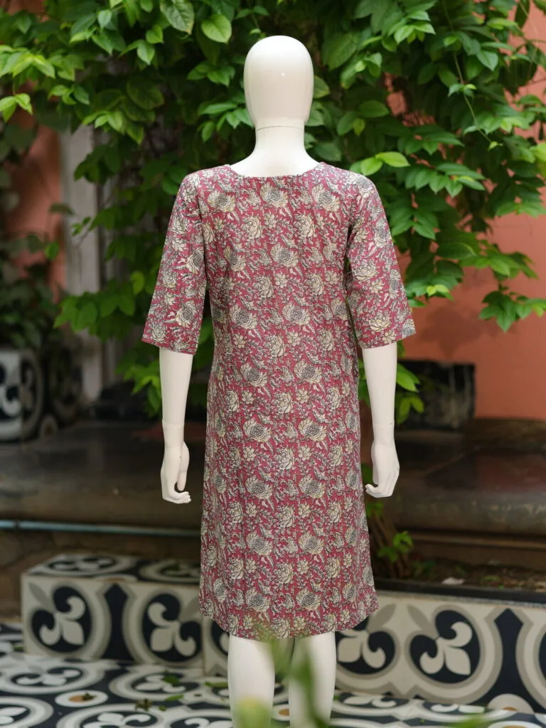 cotton Kurta – Kurti in Mauve, back view | Tilattama
