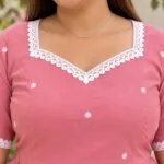 Jamdani Agomoni – Kurti in Baby pink | Tilattama