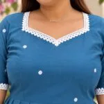 Jamdani Agomoni – Kurti in Rama green | Tilattama