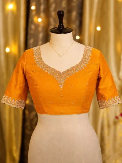 Nirupama – Blouse in Yellow, front view | Tilattama