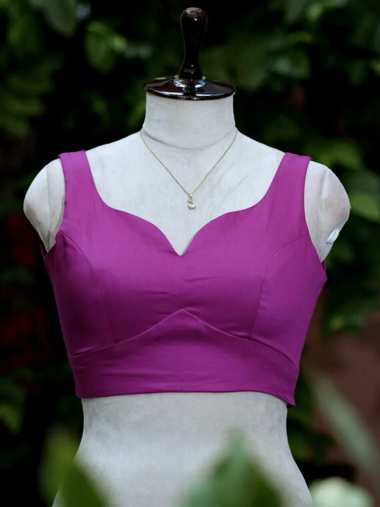 sabyasachi cut – Blouse in Purple, front view | Tilattama